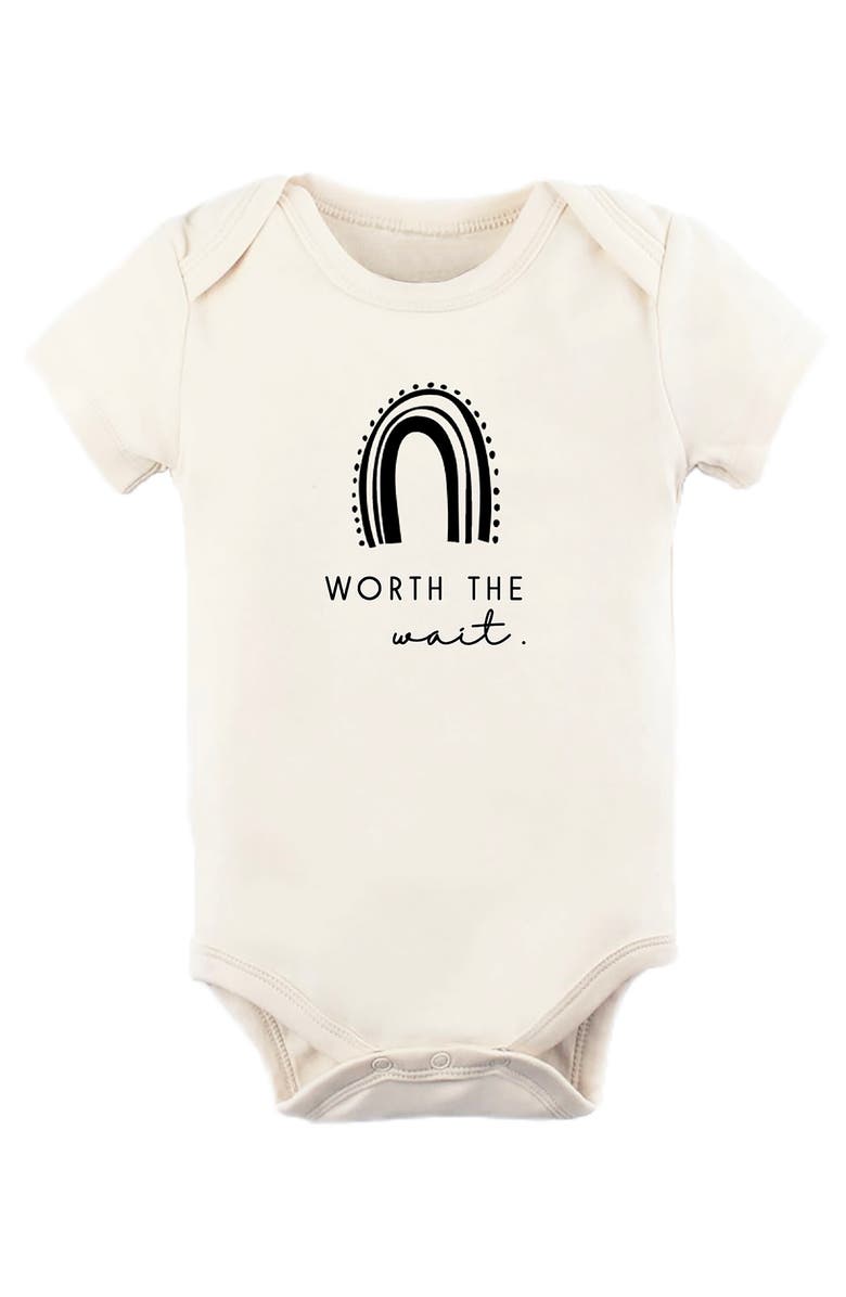Tenth & Pine Worth the Wait Rainbow Organic Cotton Bodysuit, Main, color, 