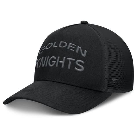 Men's Fanatics Black Vegas Golden Knights Authentic Pro Road Stack Text A-Frame Adjustable Hat