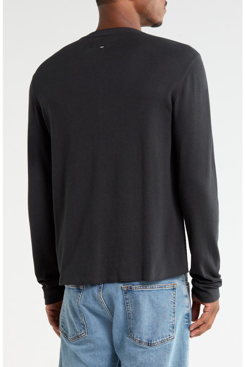 Textured Knit Long Sleeve Henley, Alternate, color, BLACK