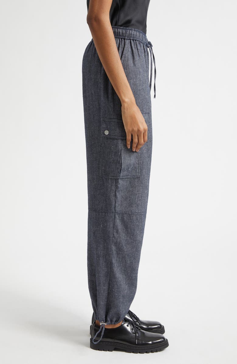 Cinq à Sept Crislin Linen & Cotton Cargo Jogger, Alternate, color, Navy/ Ivory
