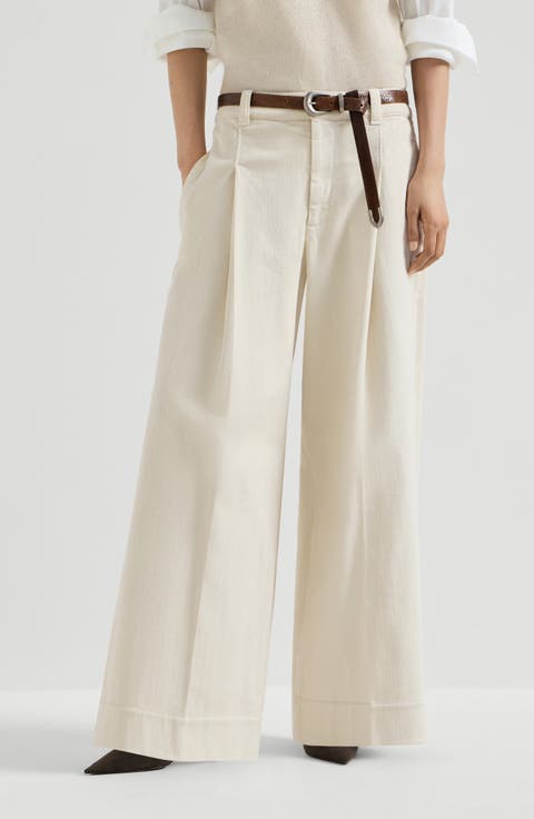 Pleated A-line trousers