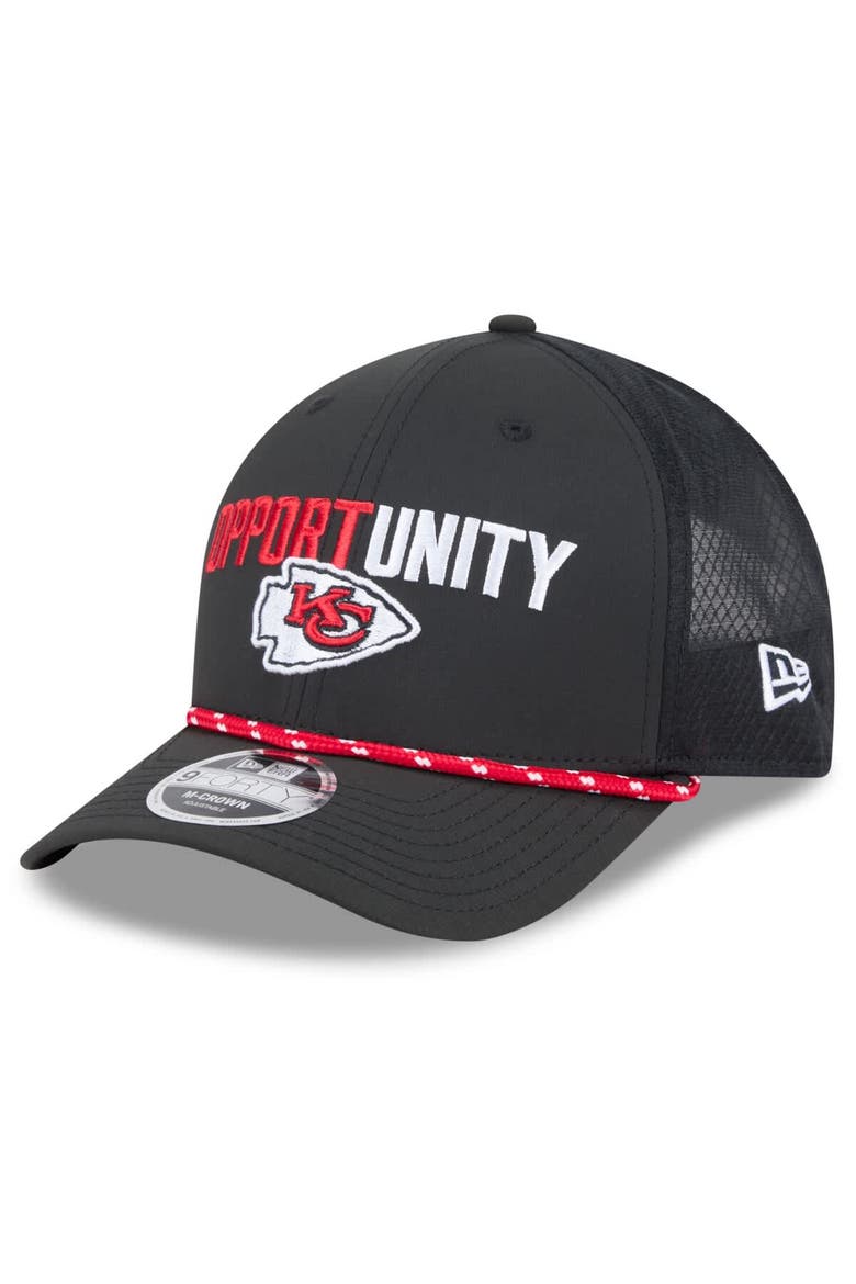 Men's New Era Black Kansas City Chiefs 2025 Inspire Change 9FORTY M-Crown Adjustable Hat, Alternate, color, Black