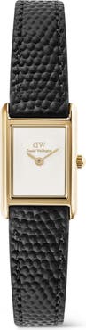 Daniel Wellington Bound Mini Tank Leather Strap Watch, 17mm x 26mm