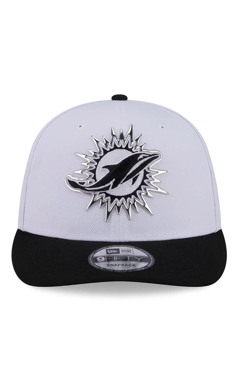 New Era Men's New Era White/Black Miami Dolphins 2026 NFL Draft Pre-Curved 9FIFTY Snapback Hat, Alternate, color, White