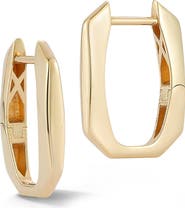Ember Fine Jewelry 14k Gold Octagon Huggie Hoop Earrings