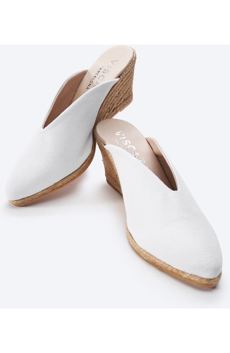 VISCATA Truja Canvas Espadrille Mule Wedges, Alternate, color, White