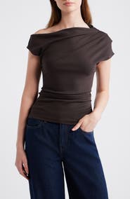 MANGO Asymmetric One-Shoulder Top