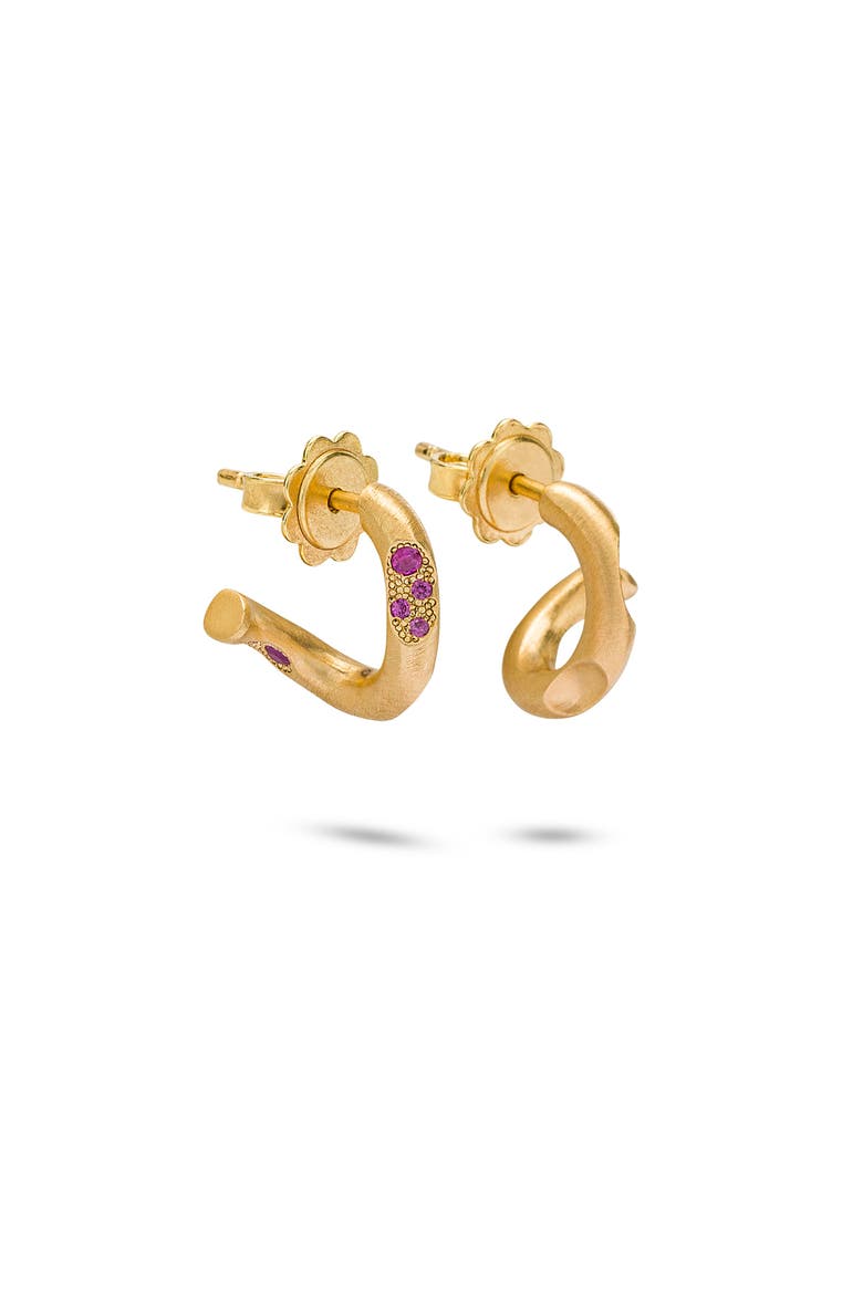 Eden Earrings Natural Gemstones. Handmade in Italy, Main, color, Pink Sapphires