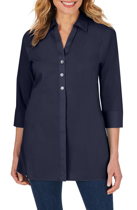 Pamela Stretch Button-Up Tunic