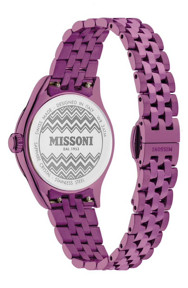 Missoni Classic Zigzag Bracelet Watch, 34mm, Alternate, color, Burgundy