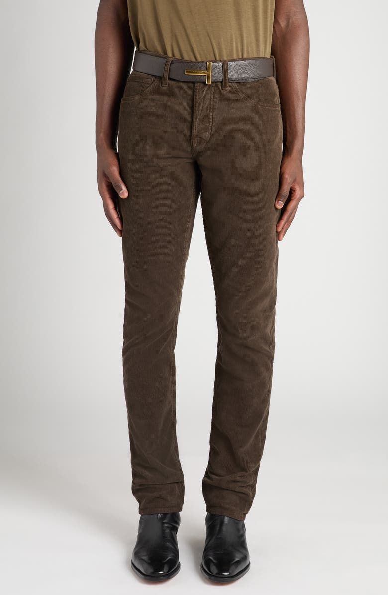TOM FORD Straight Leg Corduroy Pants, Main, color, Fg760 Dark Moss