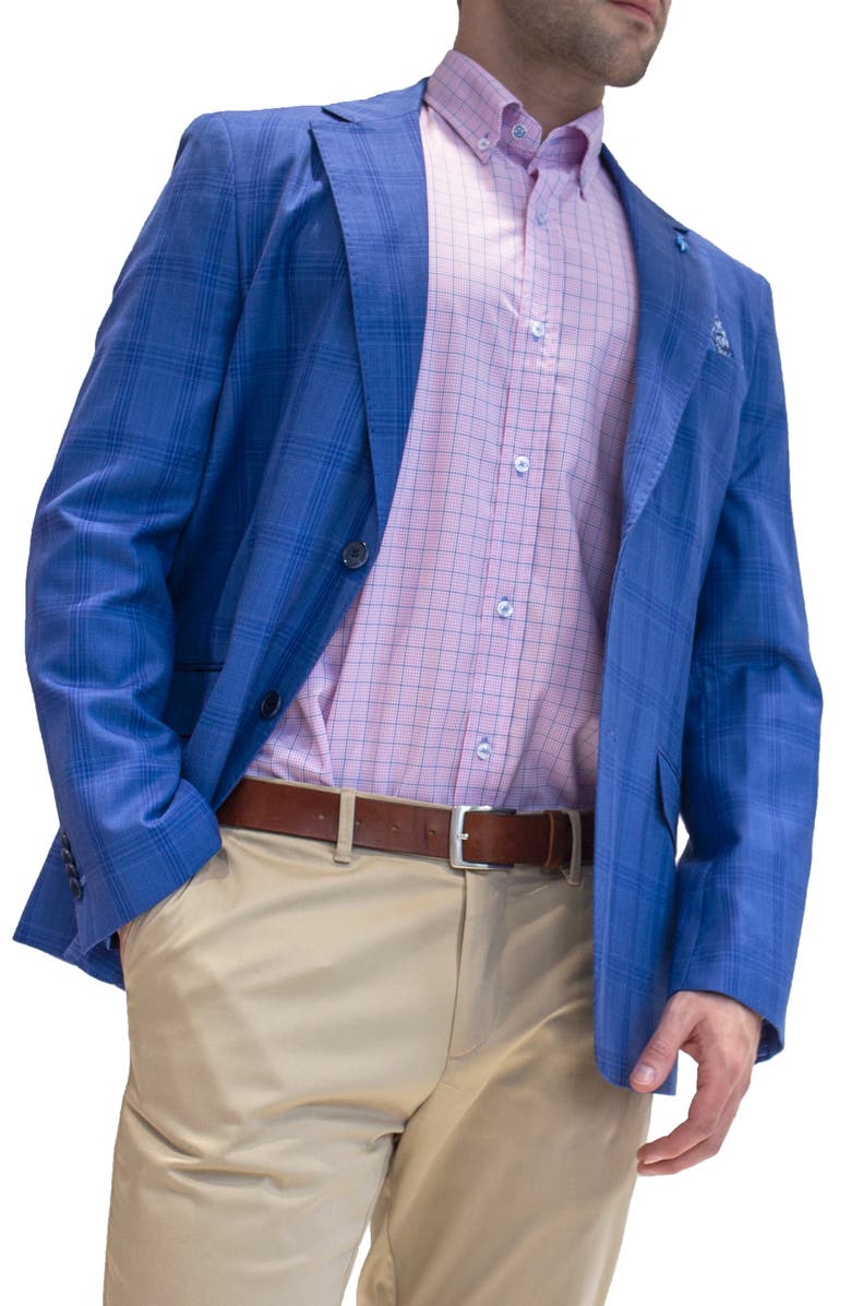 TailorByrd Signature Royal Shadow Plaid Sportcoat, Alternate, color, Royal