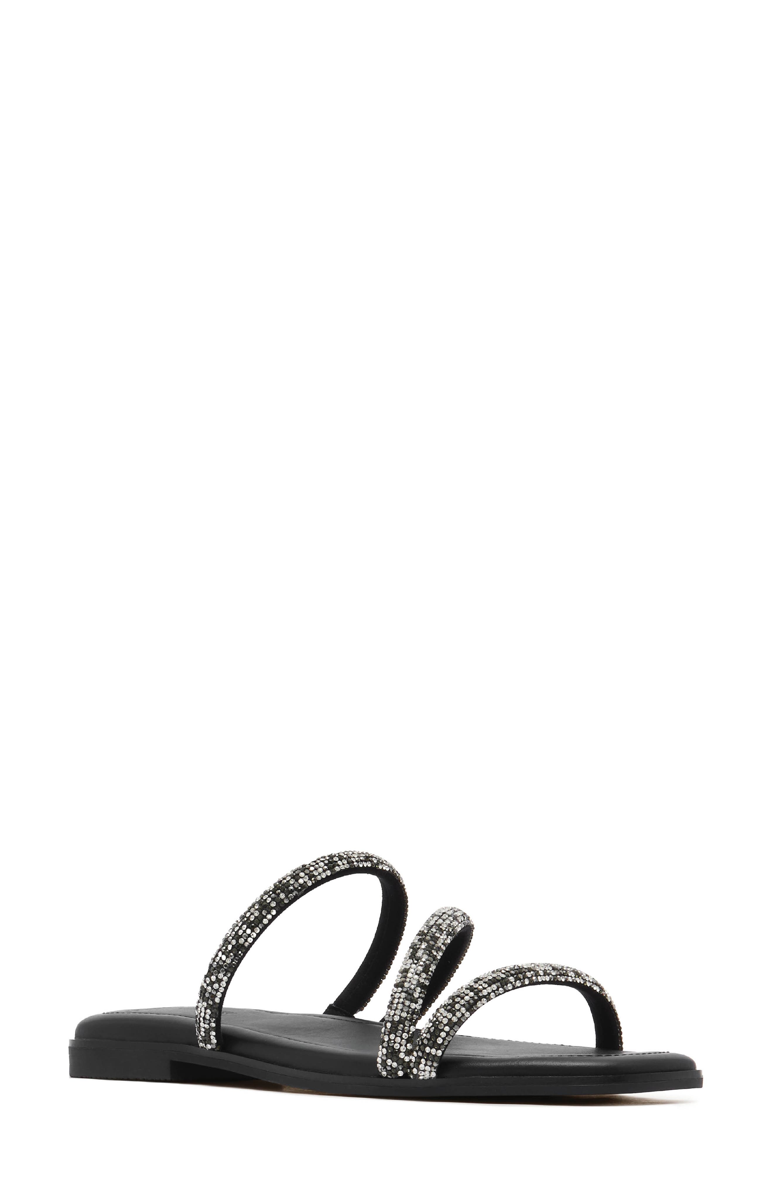 FRANKIE4 Remy Embellished Slide Sandal, Main, color, Black Smoke Crystal