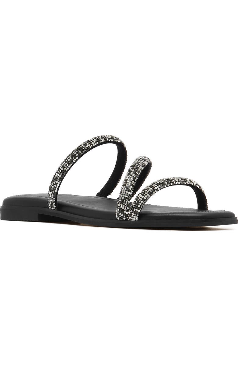 FRANKIE4 Remy Embellished Slide Sandal, Main, color, Black Smoke Crystal