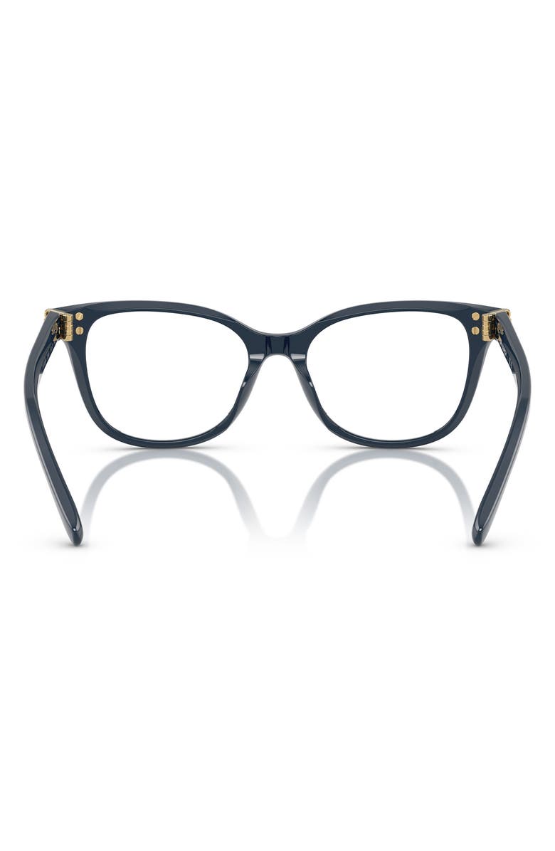 Tory Burch 51mm Square Optical Glasses, Alternate, color, Navy