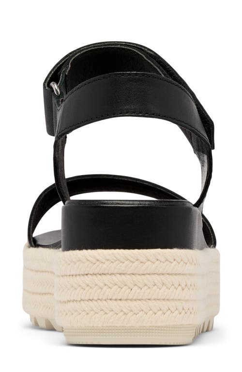 Sorel Cameron Flatform Sandal In Black/chalk