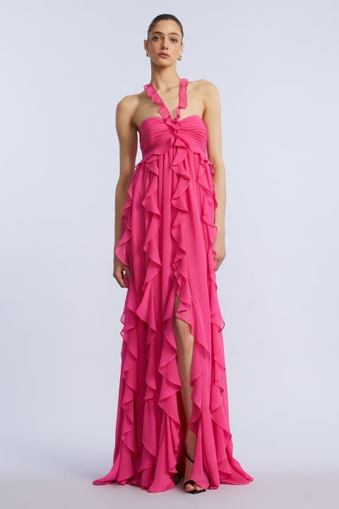 Ruffle Chiffon Gown