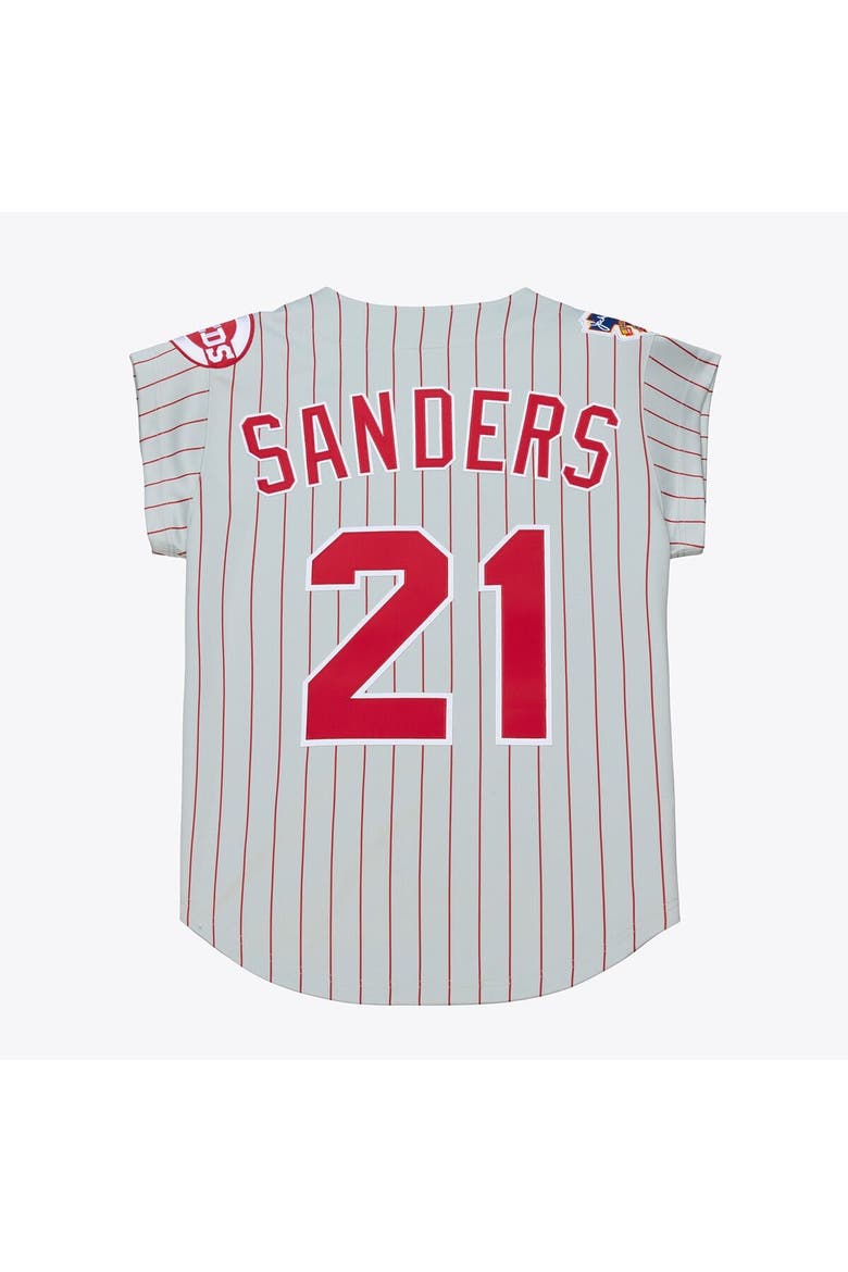 Men's Mitchell & Ness Deion Sanders Gray Cincinnati Reds 1997 Authentic Jersey, Alternate, color, Gray