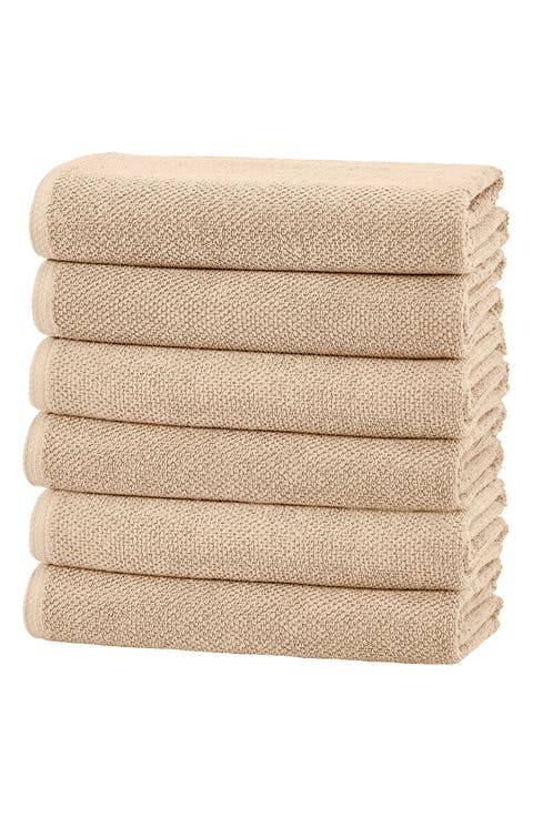 Cotton 6-Pack Textured Hand Towels