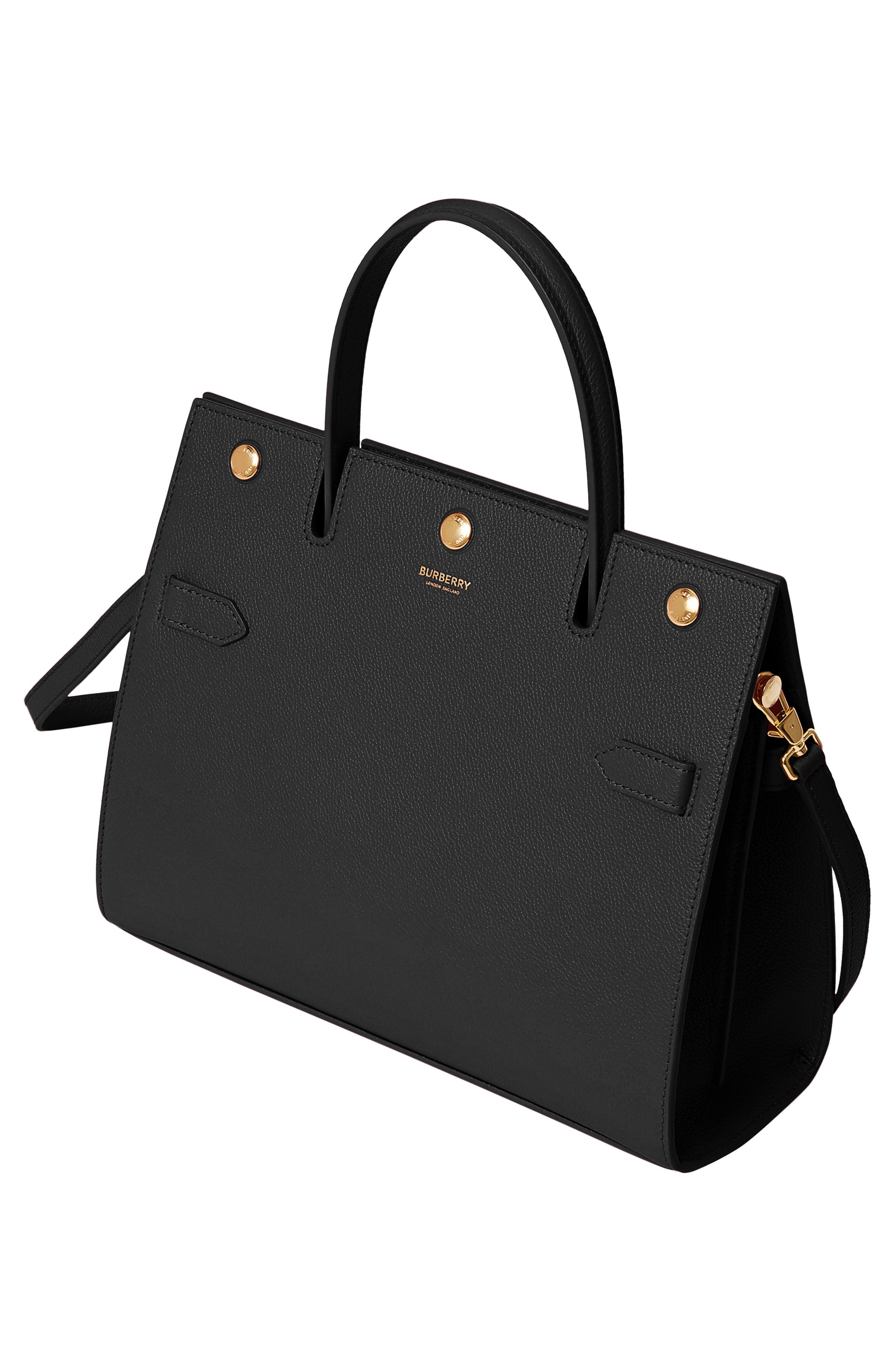 Burberry Small Title Leather Bag, Alternate, color, 