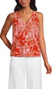 Lands' End Lightweight Jersey Blouson Vneck Tank