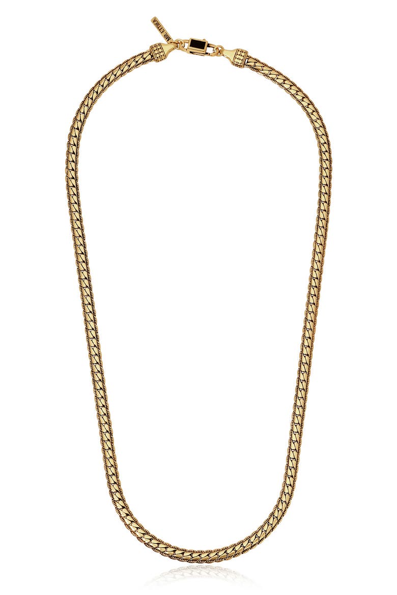 Miami Cuban Chain Necklace, Main, color, BRASS