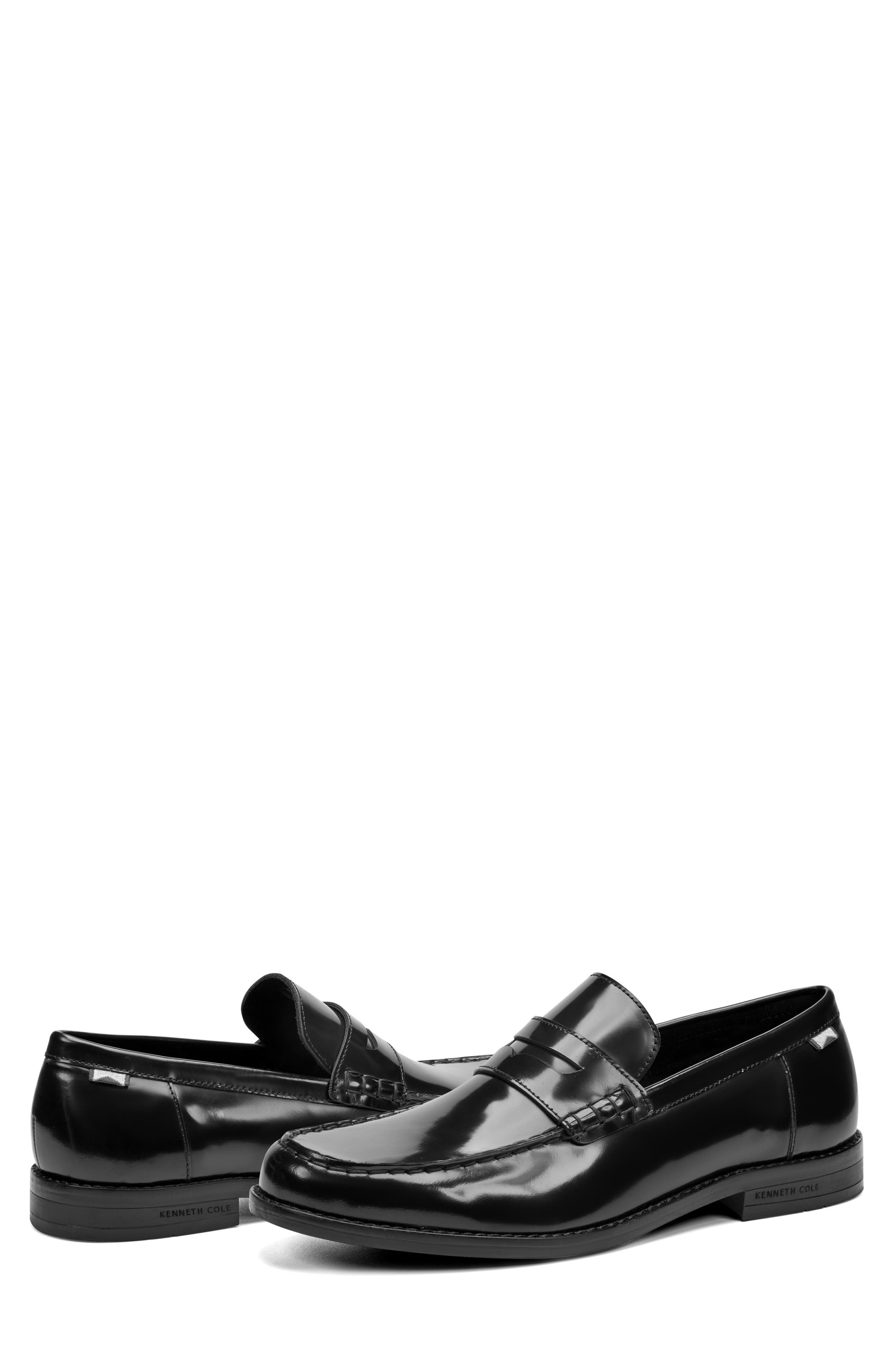 Kenneth Cole New York Paco Leather Penny Loafer, Alternate, color, Black