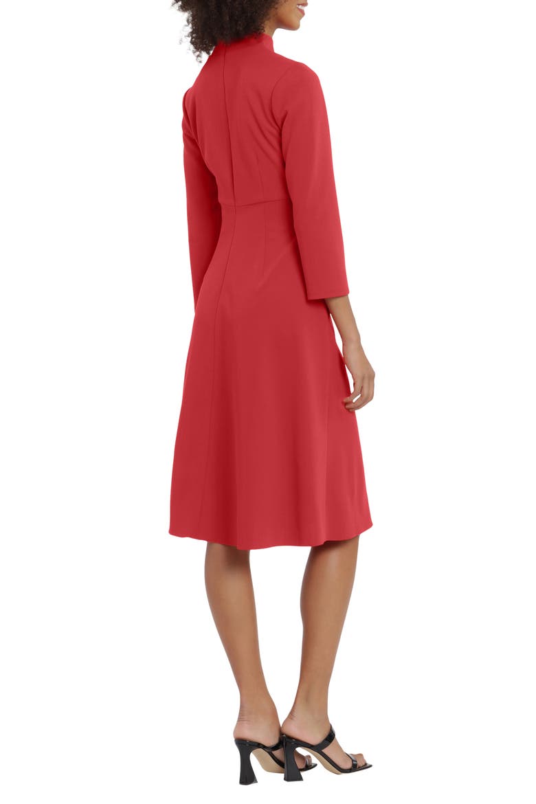 Mock Neck Midi Dress, Alternate, color, RED DAHLIA
