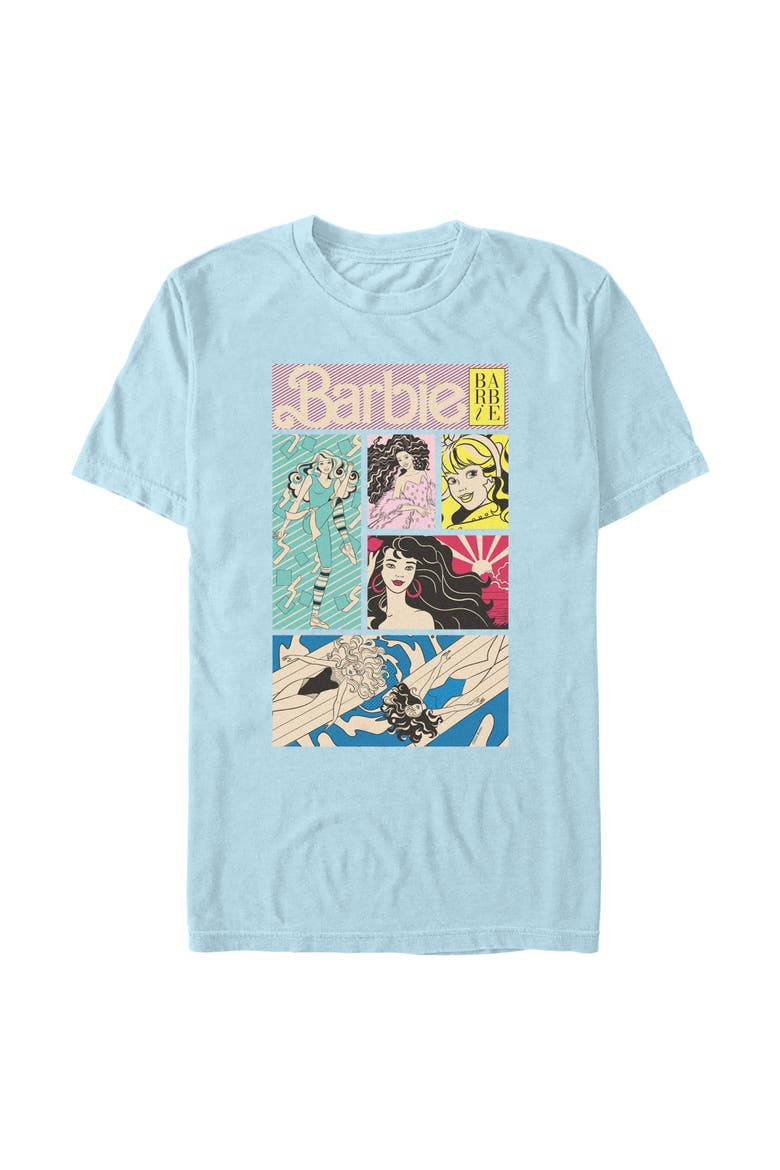 Men's Vintage Comic Book Portraits T-Shirt, Main, color, Chambray