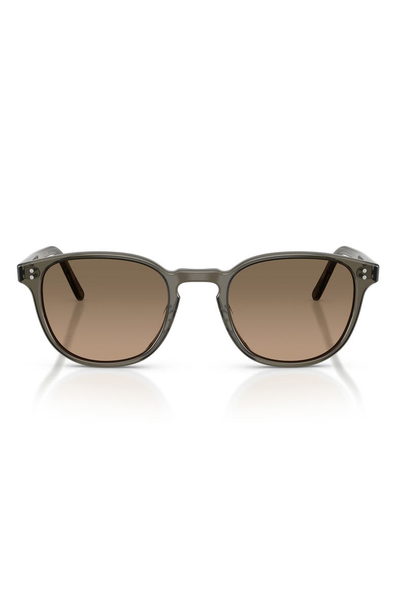Oliver Peoples 49mm Fairmont Sun Polarized Round Sunglasses, Main, color, Inkwell / Sandstone