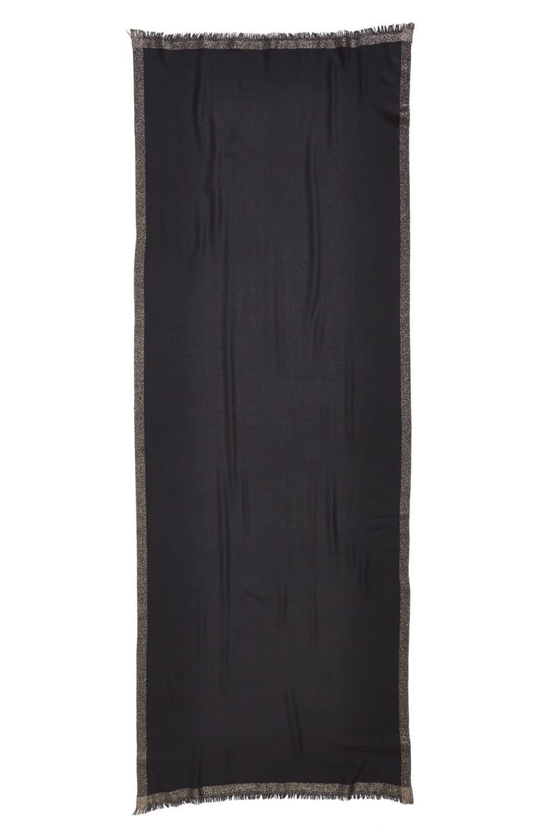 Nordstrom Shimmer Border Silk Wrap, Alternate, color, 