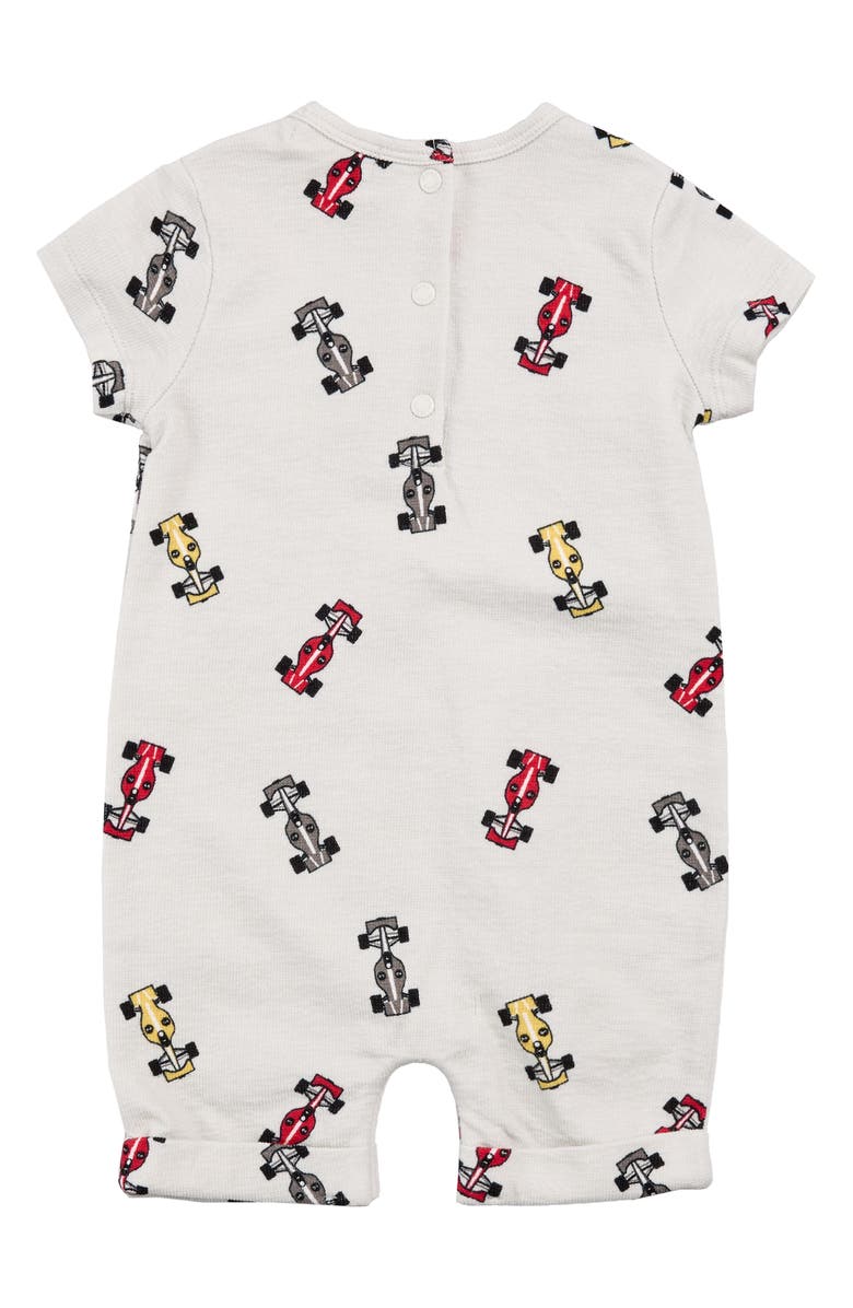 miles Race Cars Cotton Rib Romper, Alternate, color, 