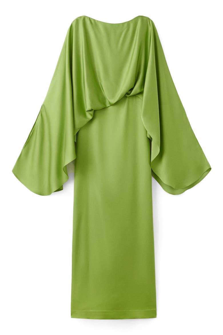 Long Sleeve Satin Dress, Main, color, GREEN