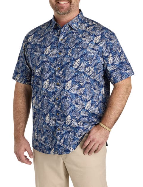 Big & Tall Pineapple Print Sport Shirt
