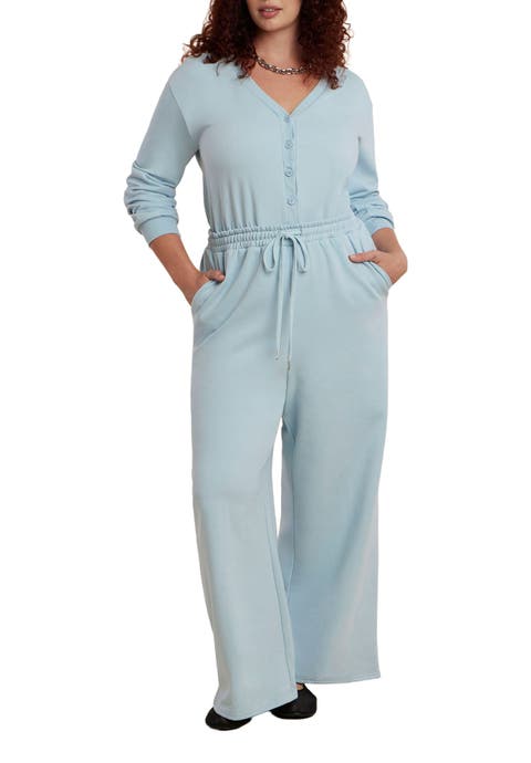 Button Up Long Sleeve Jumpsuit
