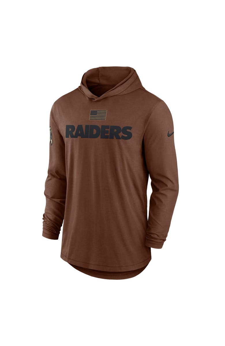 Nike Men's Nike  Brown Las Vegas Raiders 2023 Salute To Service Lightweight Long Sleeve Hoodie T-Shirt, Alternate, color, 