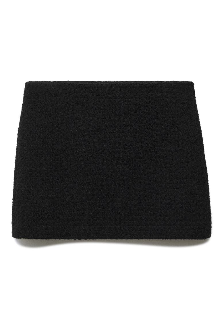 Tweed Miniskirt, Alternate, color, BLACK