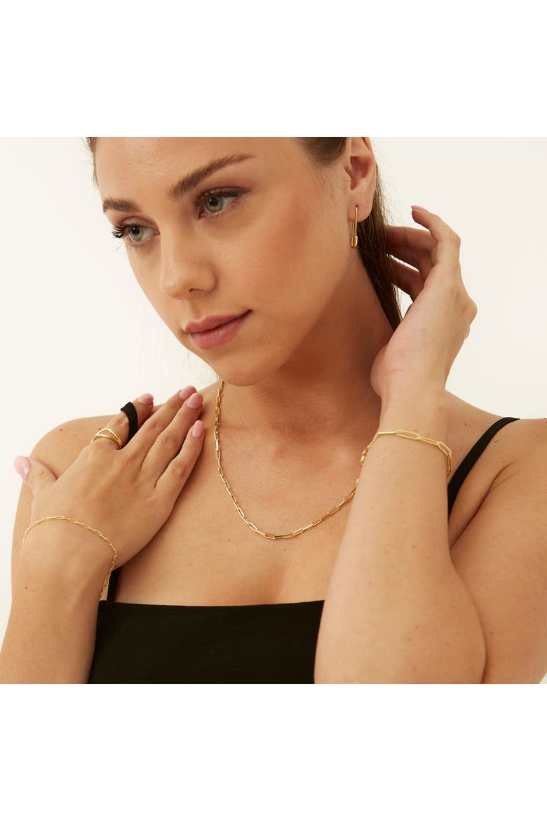 Sterling Silver Rectangular Large Chain Bracelet, Alternate, color, Gold