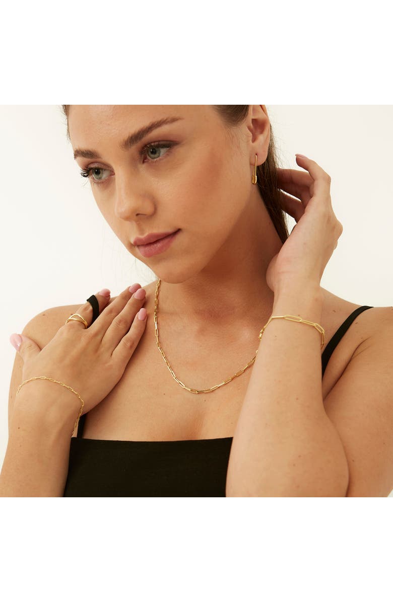 Spero London Sterling Silver Safety Pin Earring, Alternate, color, Gold