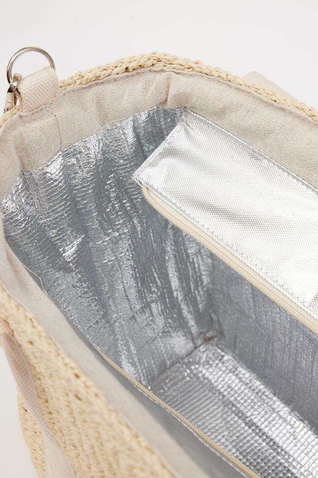 Hat Attack Modern Straw Cooler Tote, Alternate, color, Natural