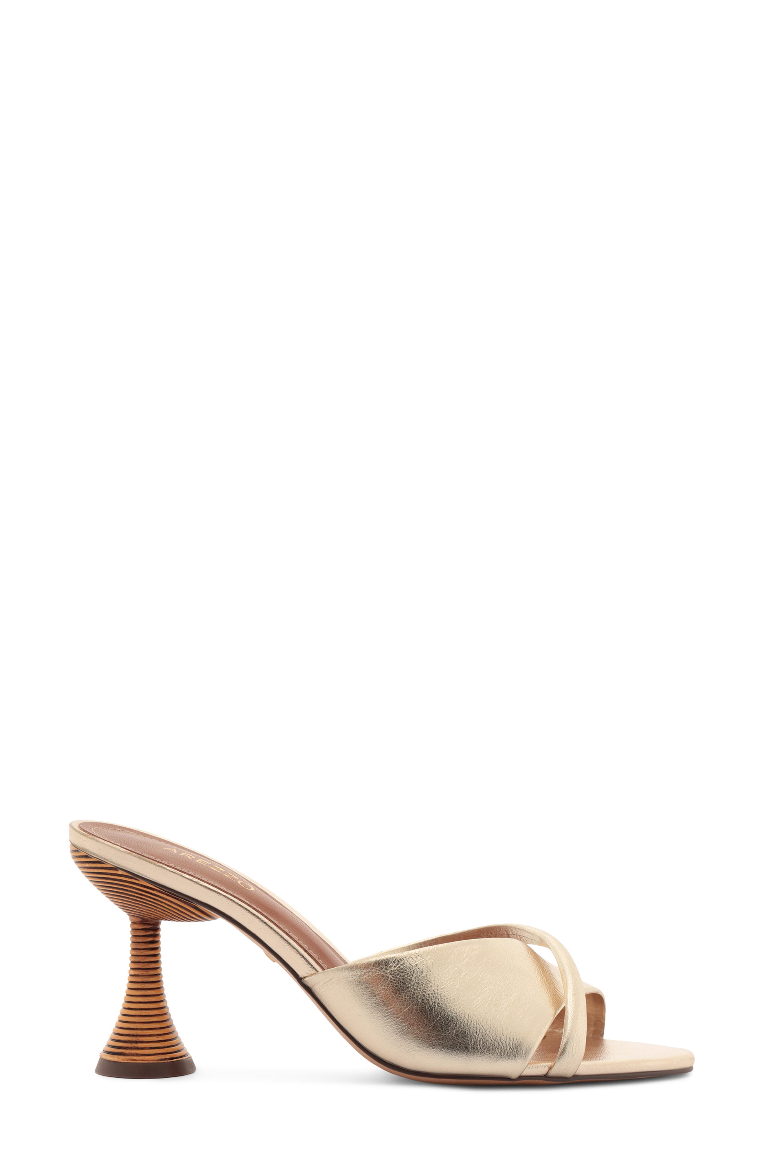 Arezzo Luca High Pointed Toe Slide Sandal, Alternate, color, Platino