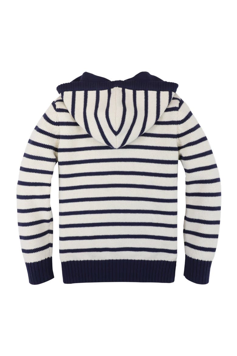 Boys' Organic Hooded Pullover Sweater, Kids, Alternate, color, Navy and White Stripe