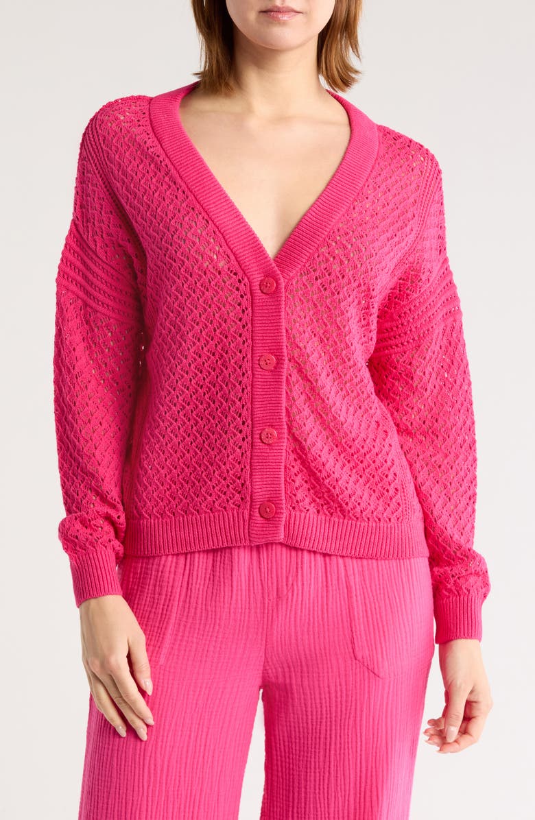 Splendid Bailey Cotton Cardigan, Main, color, Fiore