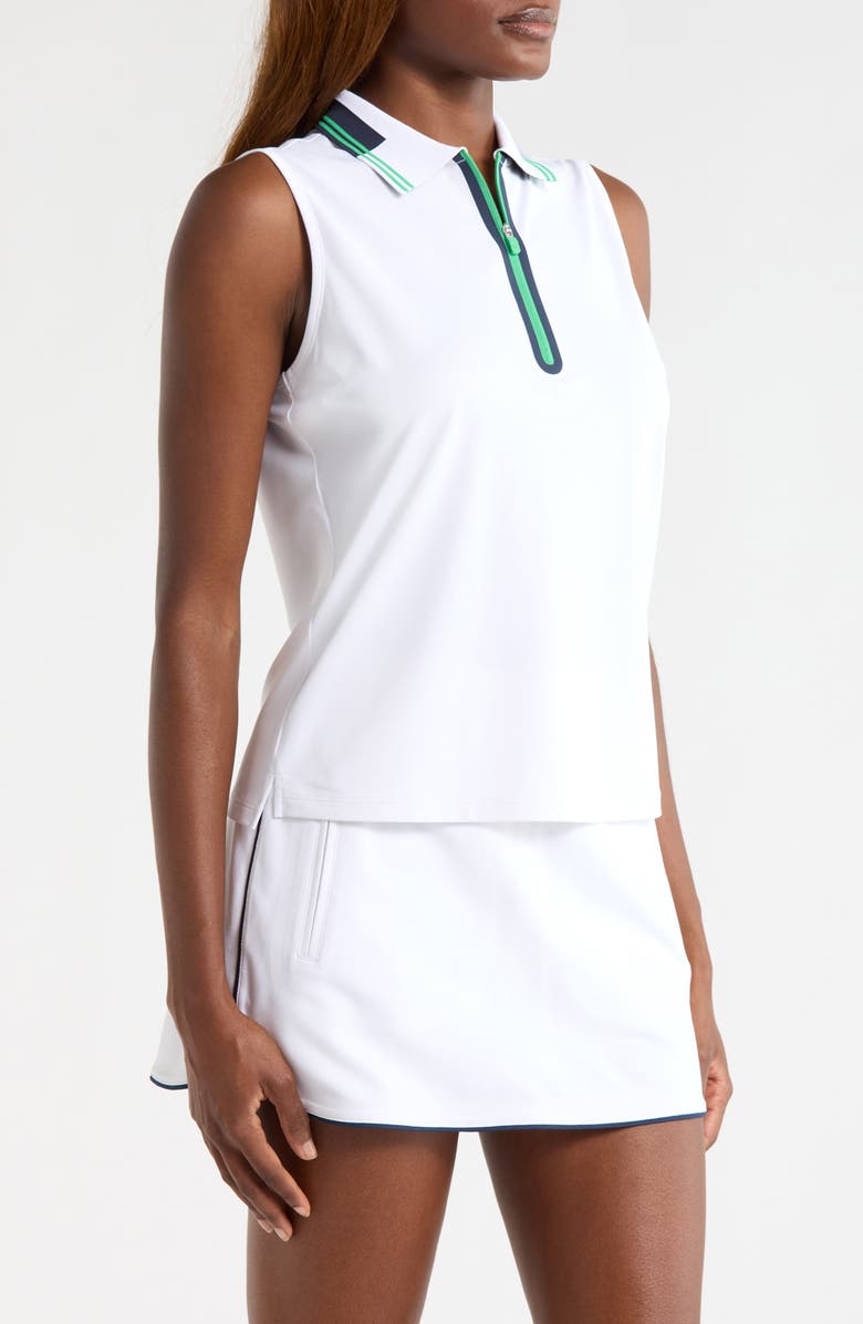 G/FORE Sleeveless Quarter Zip Polo, Alternate, color, Snow