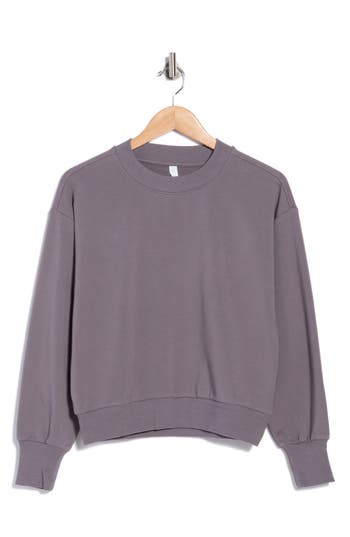 Z By Zella Relay Terry Crewneck Sweatshirt In Gray