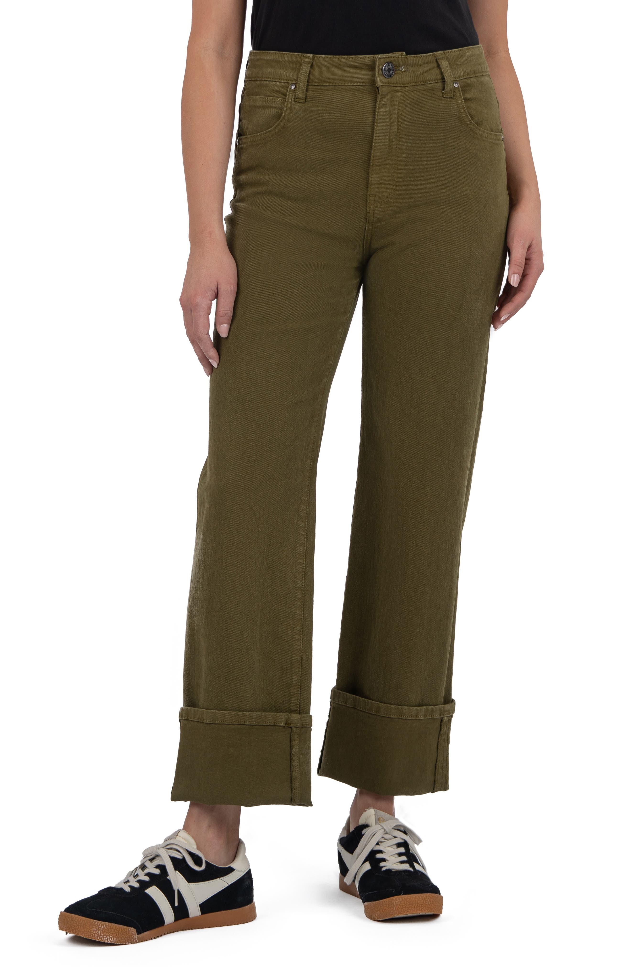 KUT from the Kloth Sienna High Waist Cuffed Hem Wide Leg Jeans
