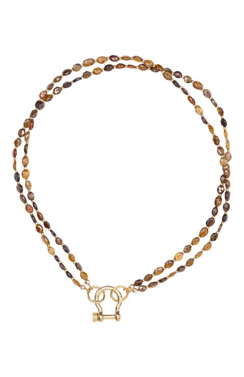 Sir Double Stranded Petro-Tourmaline Necklace