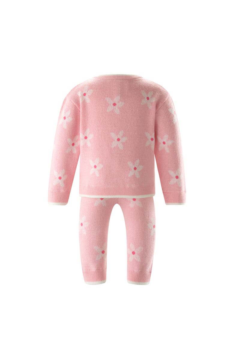Rachel Riley Daisy Knit Cardigan & Leggings Set, Alternate, color, Pink