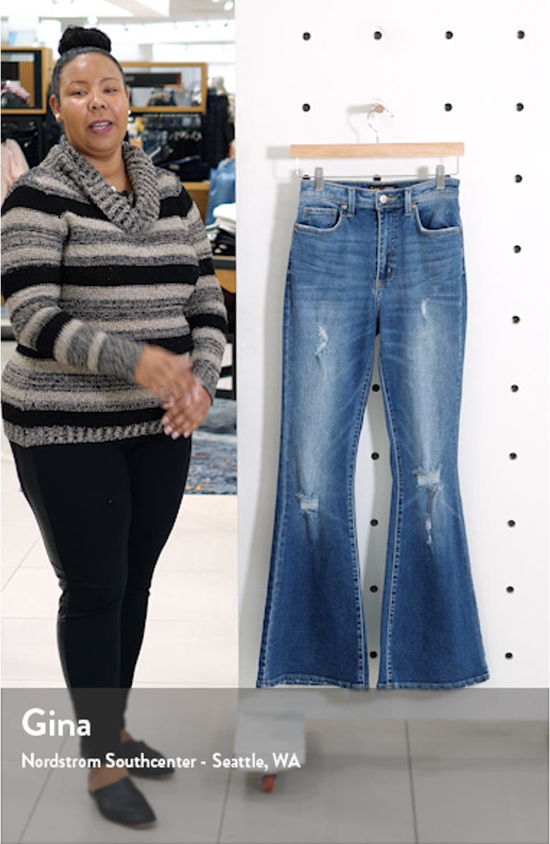 Distressed High Waist Flare Jeans, sales video thumbnail