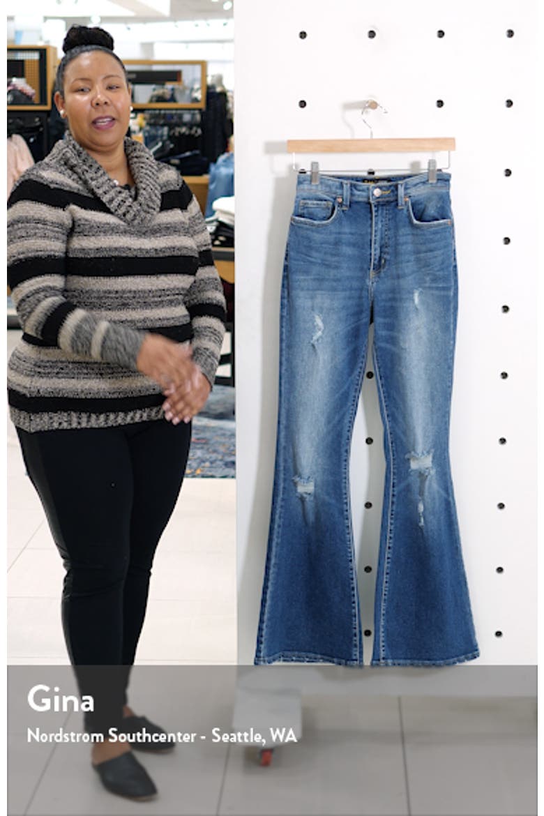 Distressed High Waist Flare Jeans video